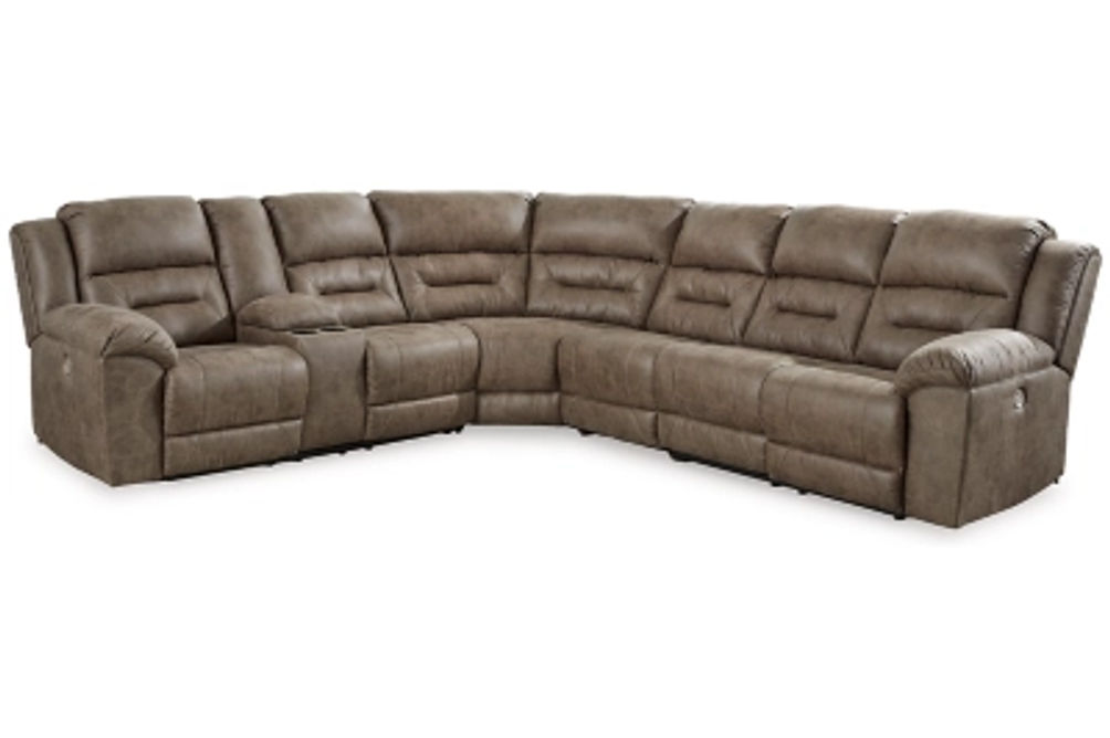 Signature Design by Ashley Ravenel 4-Piece Power Reclining Sectional-Fossil