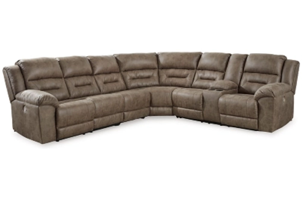 Signature Design by Ashley Ravenel 4-Piece Power Reclining Sectional-Fossil