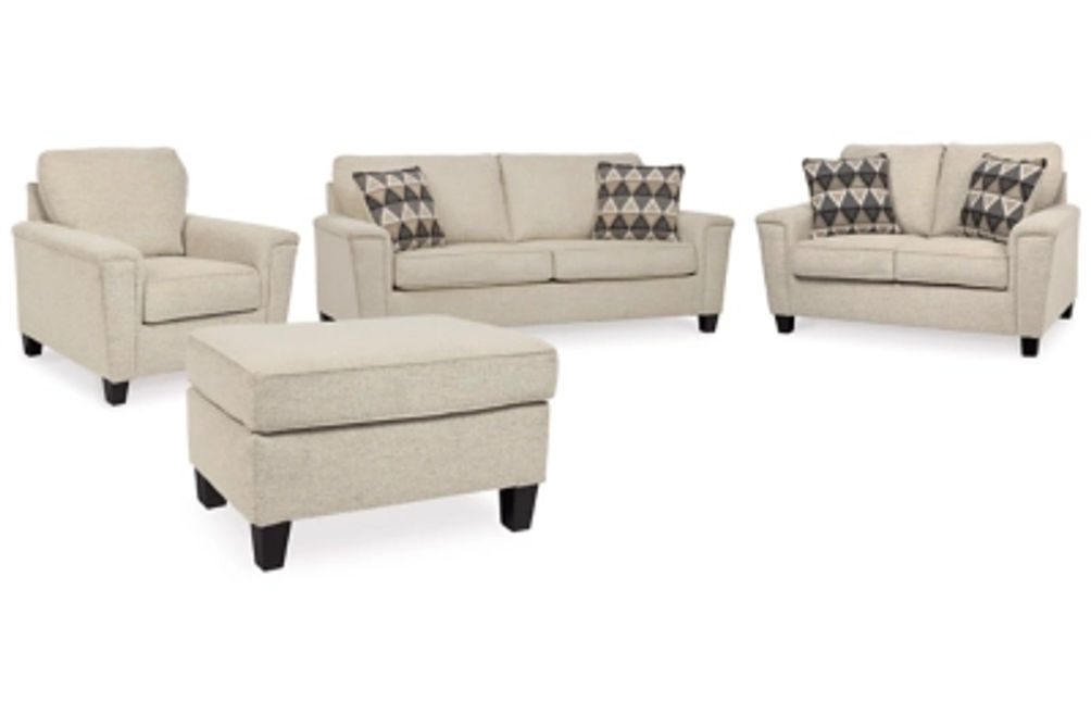 Signature Design by Ashley Abinger Sofa, Loveseat, Chair and Ottoman-Natural