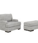 Benchcraft Mercado Chair and Ottoman-Pewter