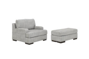 Benchcraft Mercado Chair and Ottoman-Pewter