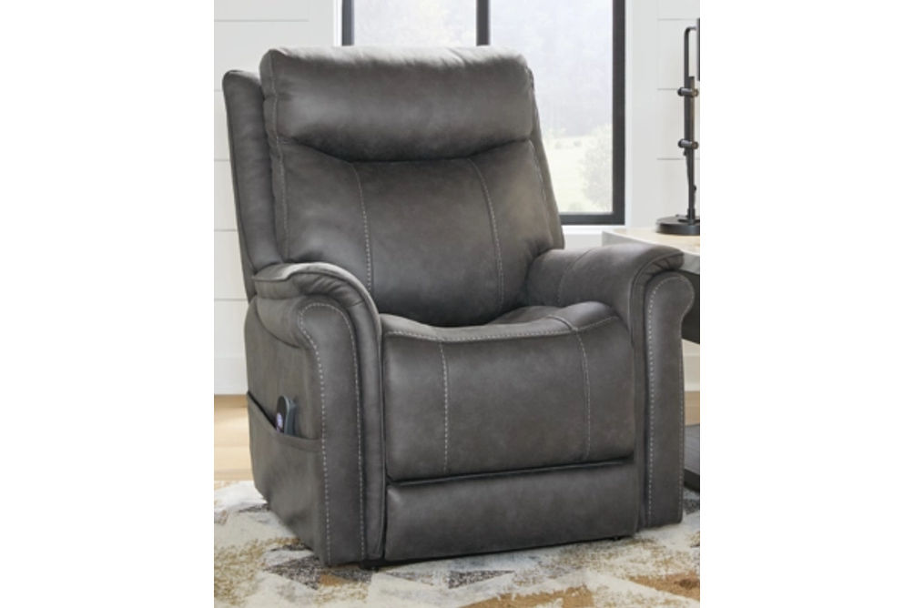 Signature Design by Ashley Lorreze Power Lift Recliner-Steel