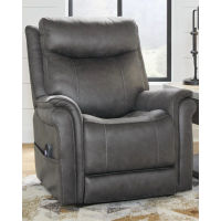 Signature Design by Ashley Lorreze Power Lift Recliner-Steel