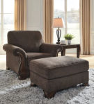 Benchcraft Miltonwood Chair and Ottoman-Teak