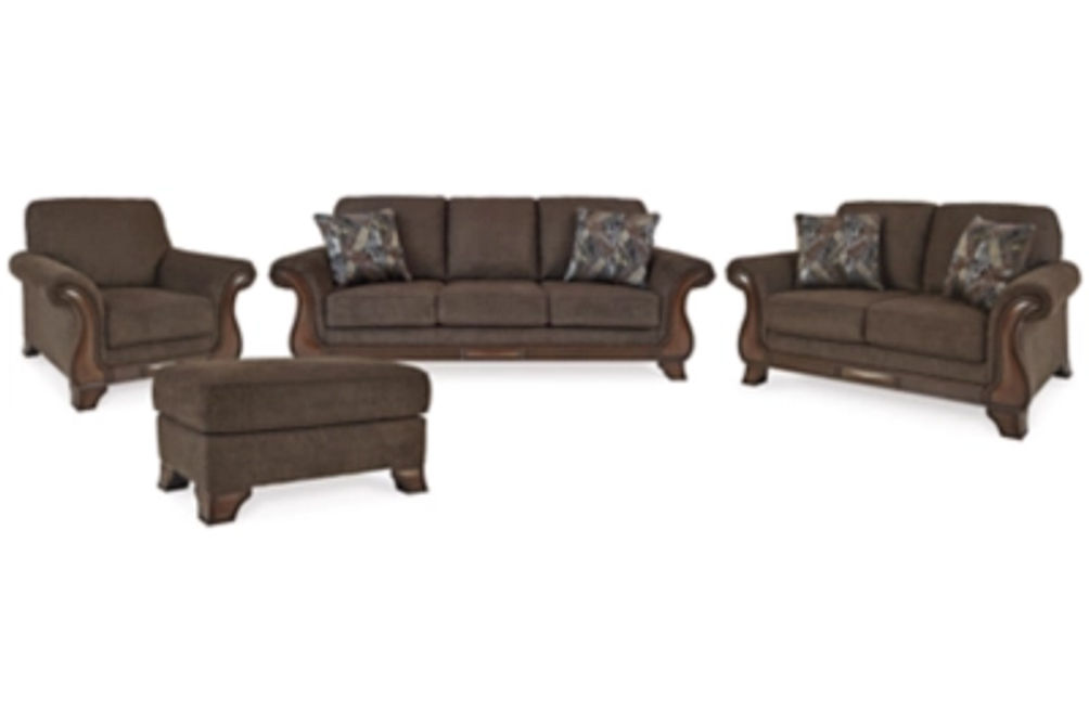 Benchcraft Miltonwood Sofa, Loveseat, Chair and Ottoman-Teak