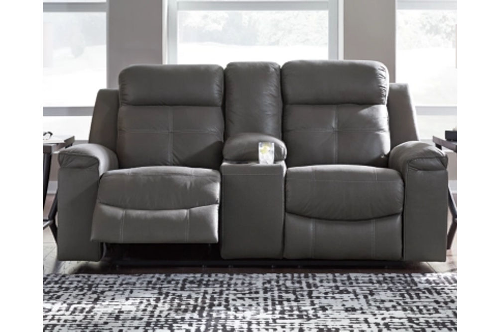 Signature Design by Ashley Jesolo Reclining Sofa and Loveseat-Dark Gray