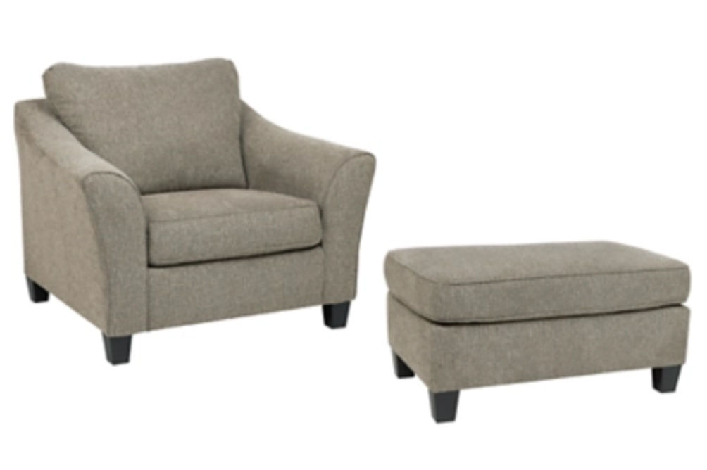 Benchcraft Barnesley Oversized Chair and Ottoman-Platinum