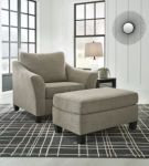 Benchcraft Barnesley Oversized Chair and Ottoman-Platinum