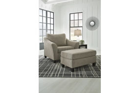 Benchcraft Barnesley Oversized Chair and Ottoman-Platinum