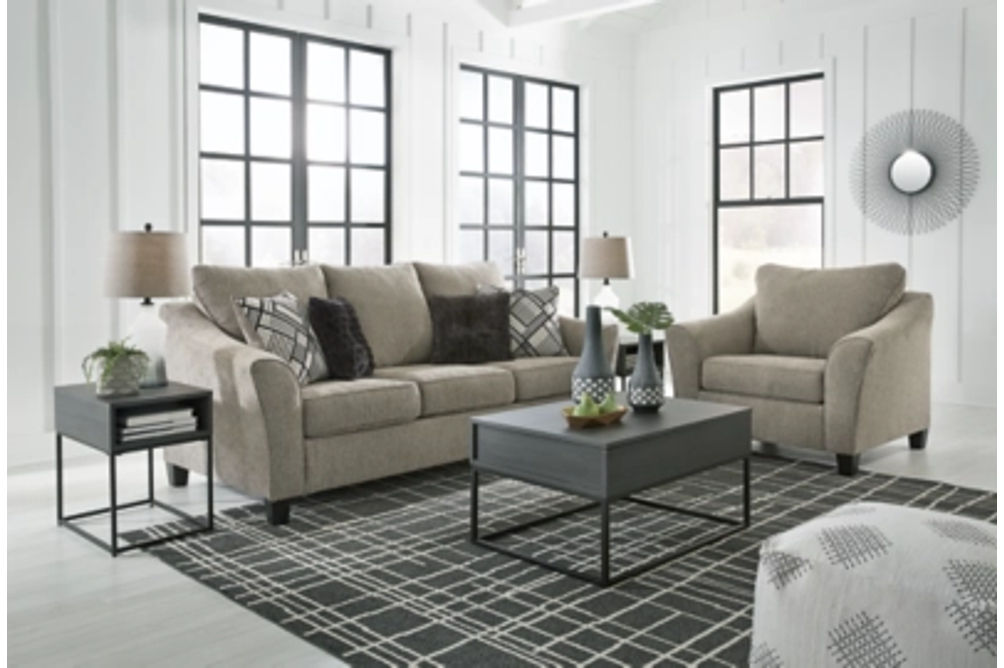 Benchcraft Barnesley Sofa and Oversized Chair-Platinum