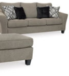 Benchcraft Barnesley Sofa, Loveseat, Oversized Chair and Ottoman-Platinum