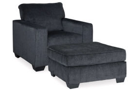 Signature Design by Ashley Altari Chair and Ottoman-Slate