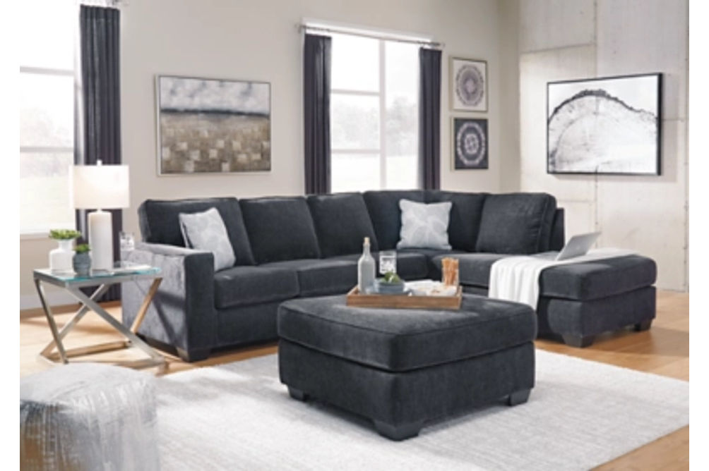 Signature Design by Ashley Altari 2-Piece Sectional and Ottoman-Slate