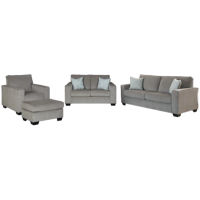 Signature Design by Ashley Altari Sofa, Loveseat, Chair and Ottoman-Alloy