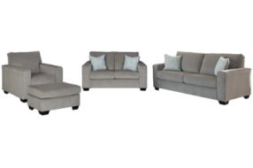 Signature Design by Ashley Altari Sofa, Loveseat, Chair and Ottoman-Alloy