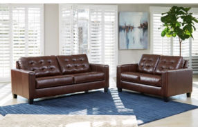 Signature Design by Ashley Altonbury Sofa and Loveseat-Walnut