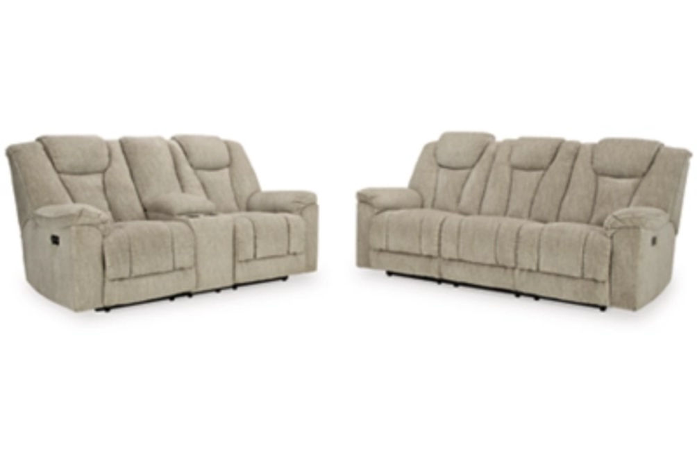 Signature Design by Ashley Hindmarsh Power Reclining Sofa and Loveseat-Stone