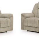 Signature Design by Ashley Hindmarsh Power Reclining Sofa and Loveseat-Stone