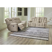 Signature Design by Ashley Hindmarsh Power Reclining Sofa and Loveseat-Stone