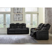 Signature Design by Ashley Caveman Den Power Reclining Sofa and Loveseat-Midni