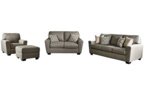 Benchcraft Calicho Sofa, Loveseat, Chair and Ottoman-Cashmere