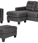 Benchcraft Venaldi Sofa Chaise, Chair, and Ottoman-Gunmetal