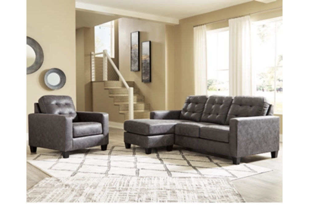 Benchcraft Venaldi Sofa Chaise and Chair-Gunmetal