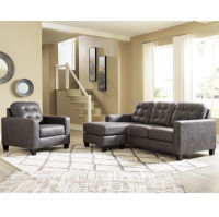 Benchcraft Venaldi Sofa Chaise and Chair-Gunmetal