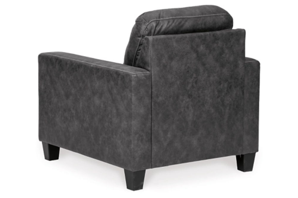 Benchcraft Venaldi Chair and Ottoman-Gunmetal