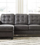 Benchcraft Venaldi Sofa Chaise with Occasional Table Set and Lamps-Gunmetal