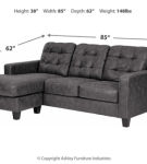 Benchcraft Venaldi Sofa Chaise with Occasional Table Set and Lamps-Gunmetal