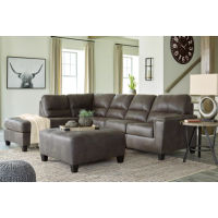 Signature Design by Ashley Navi 2-Piece Sectional with Ottoman-Smoke