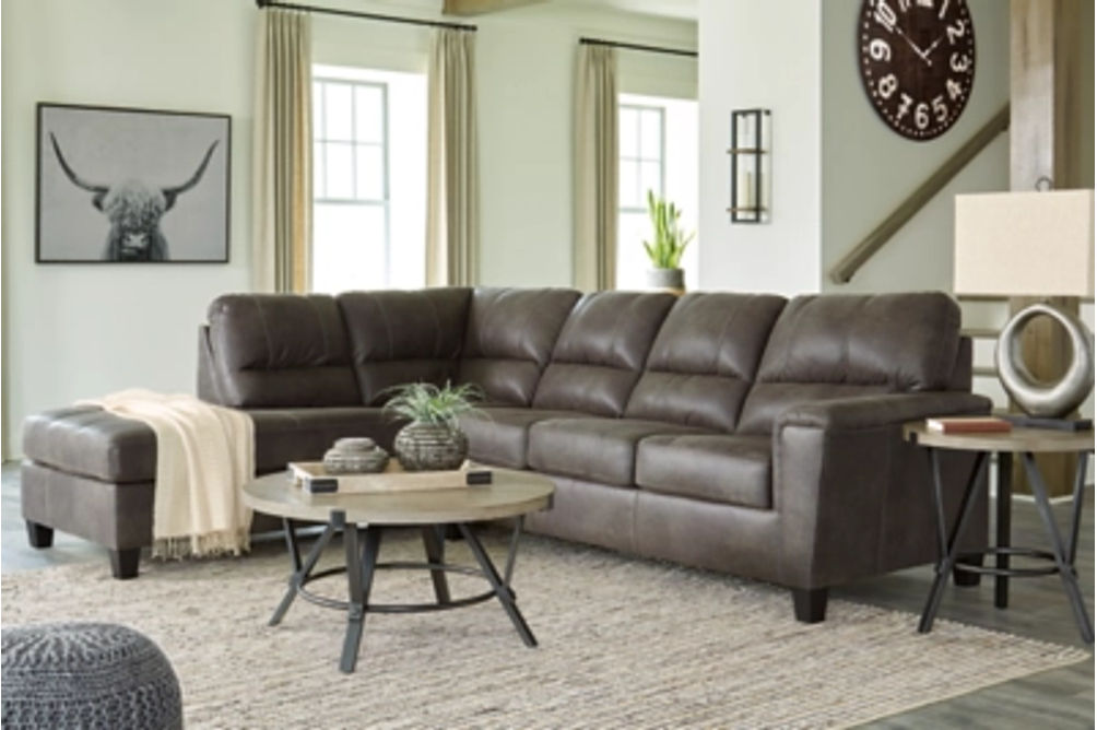 Signature Design by Ashley Navi 2-Piece Sectional with Chaise-Smoke