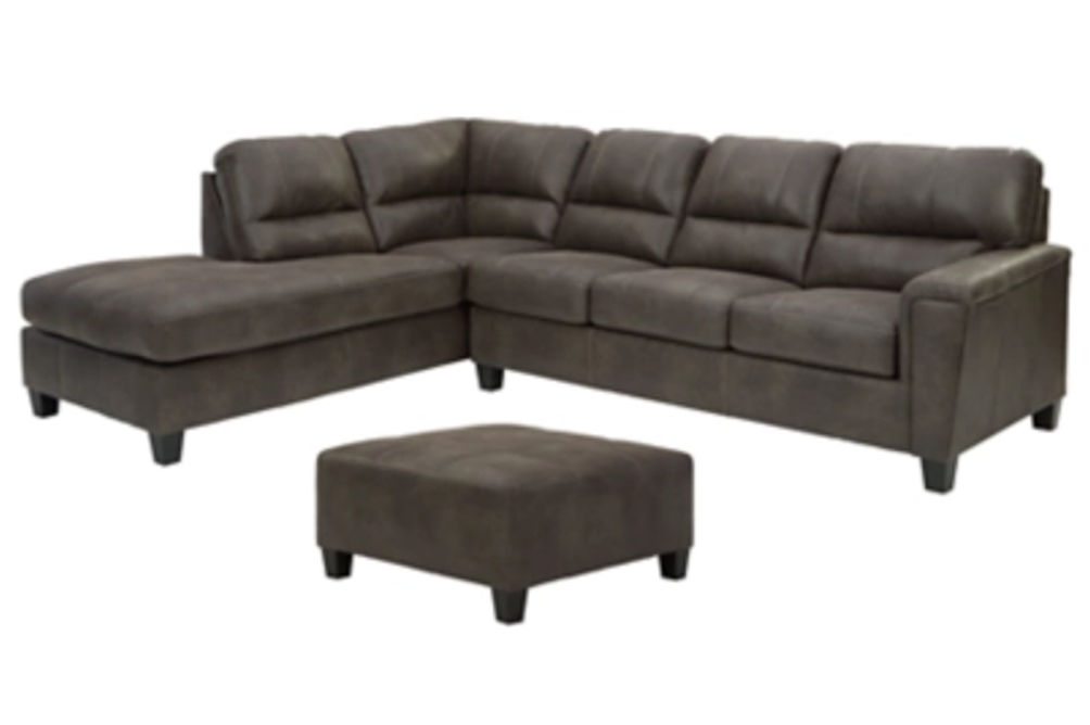 Signature Design by Ashley Navi 2-Piece Sectional with Ottoman-Smoke