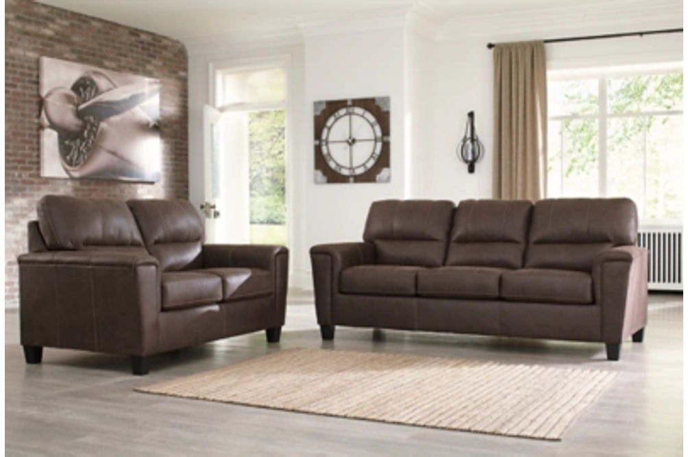 Signature Design by Ashley Navi Sofa and Loveseat-Chestnut