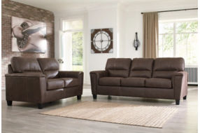 Signature Design by Ashley Navi Sofa and Loveseat-Chestnut