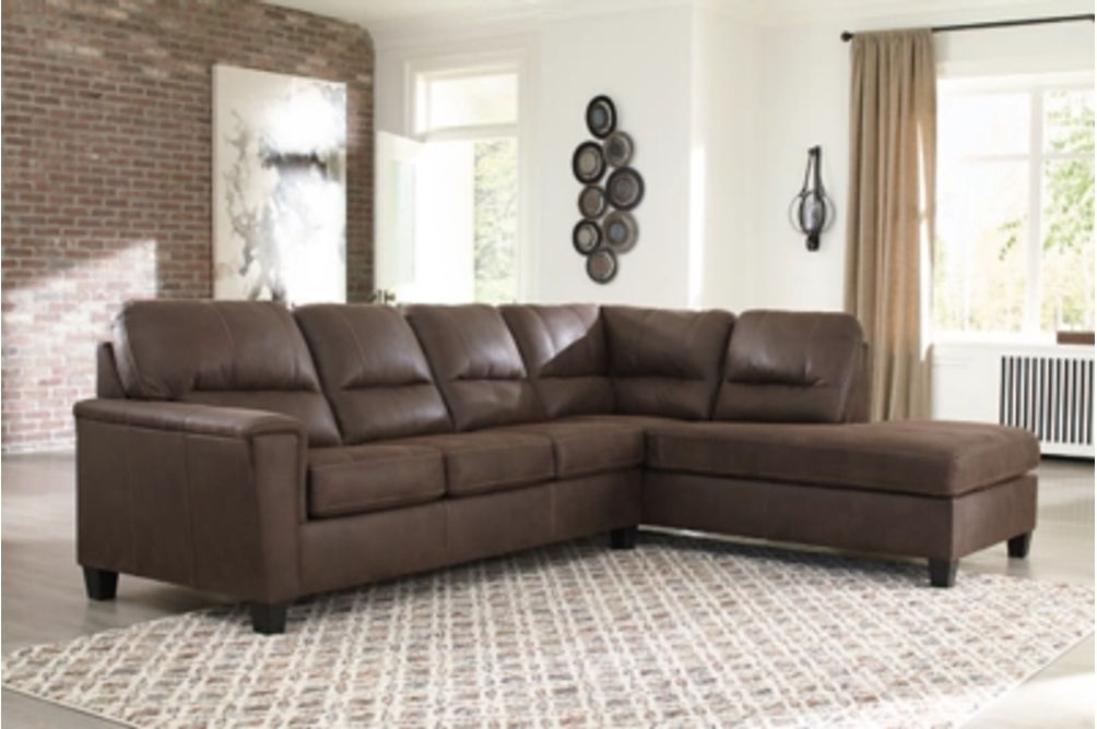 Signature Design by Ashley Navi 2-Piece Sectional with Chaise-Chestnut