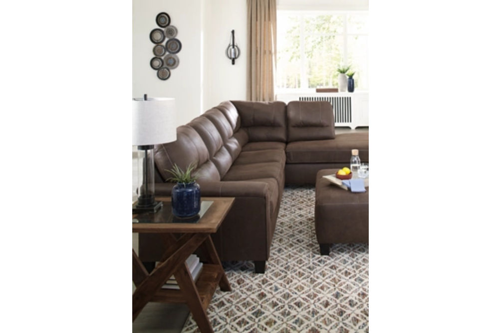 Signature Design by Ashley Navi 2-Piece Sectional with Chaise-Chestnut