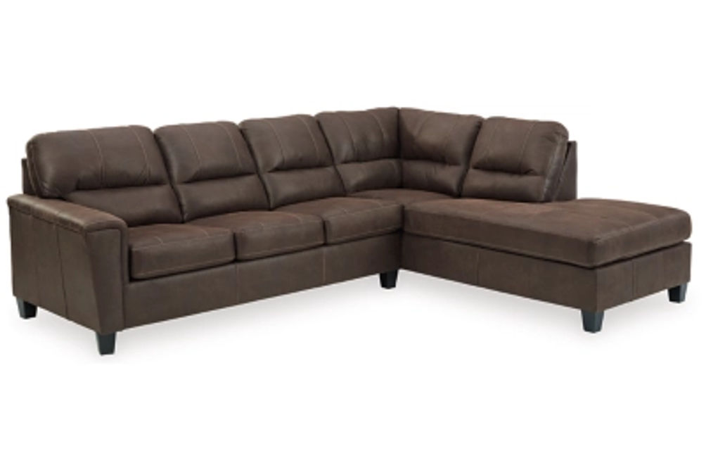 Signature Design by Ashley Navi 2-Piece Sectional with Chaise-Chestnut