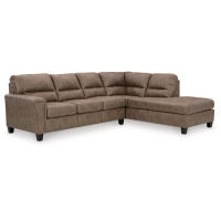 Signature Design by Ashley Navi 2-Piece Sectional Sofa Sleeper Chaise-Fossil