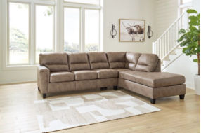 Signature Design by Ashley Navi 2-Piece Sectional Sofa Sleeper Chaise-Fossil