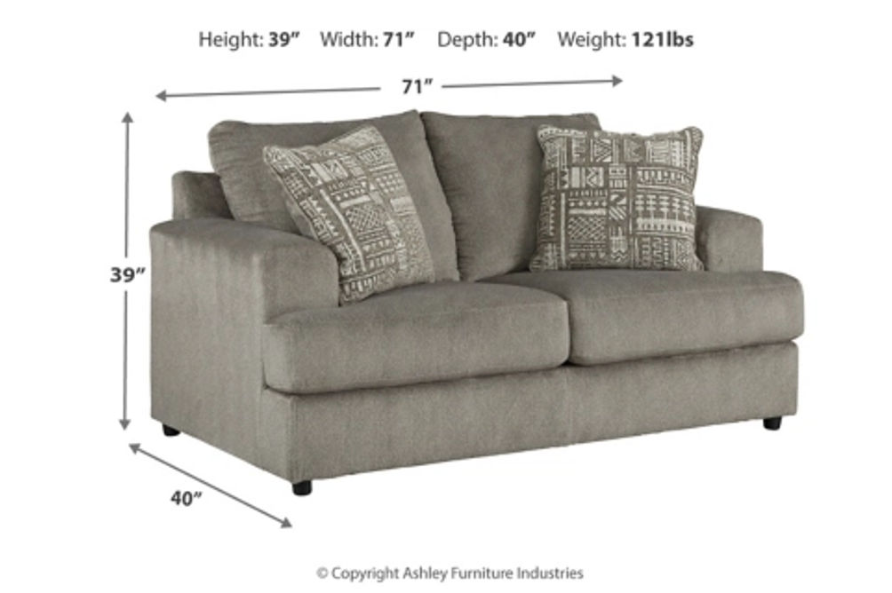 Signature Design by Ashley Soletren Sofa and Loveseat-Ash