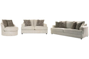 Signature Design by Ashley Soletren Sofa, Loveseat and Accent Chair-Stone