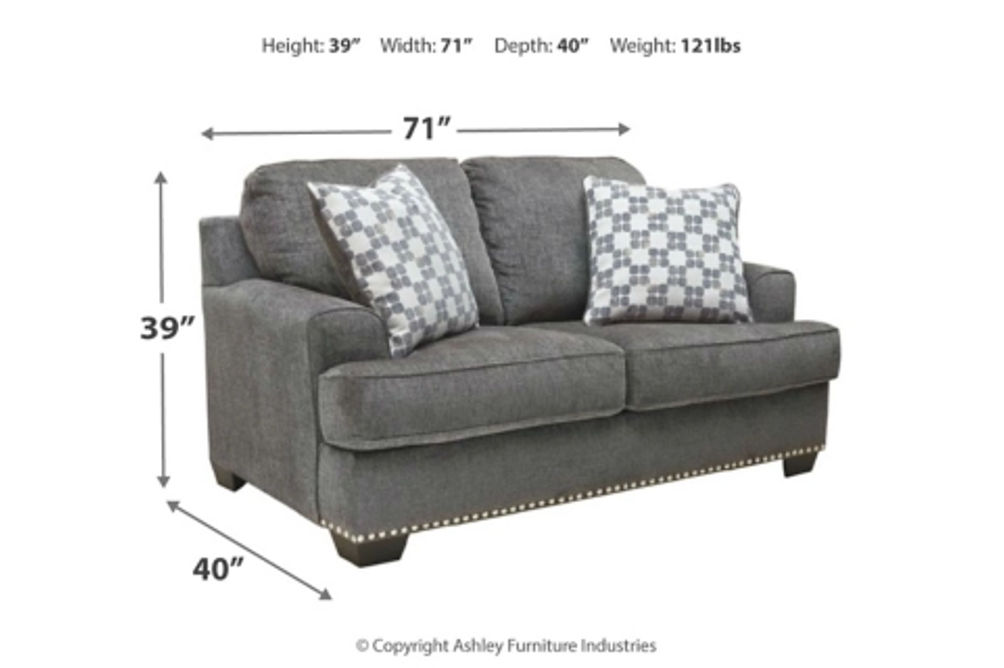 Benchcraft Locklin Sofa, Loveseat, Chair, and Ottoman-Carbon