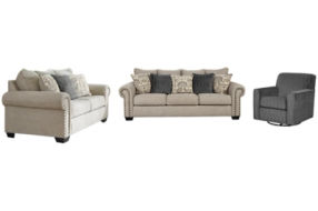 Signature Design by Ashley Zarina Sofa, Loveseat and Accent Chair-Jute