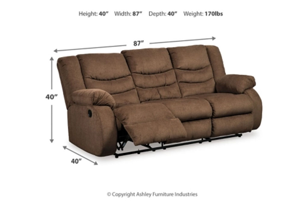 Signature Design by Ashley Tulen Reclining Sofa with Recliner-Chocolate