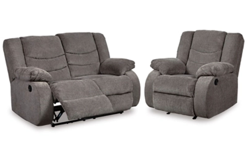 Signature Design by Ashley Tulen Reclining Loveseat and Recliner-Gray