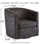 Signature Design by Ashley Brentlow Accent Chair-Distressed Black