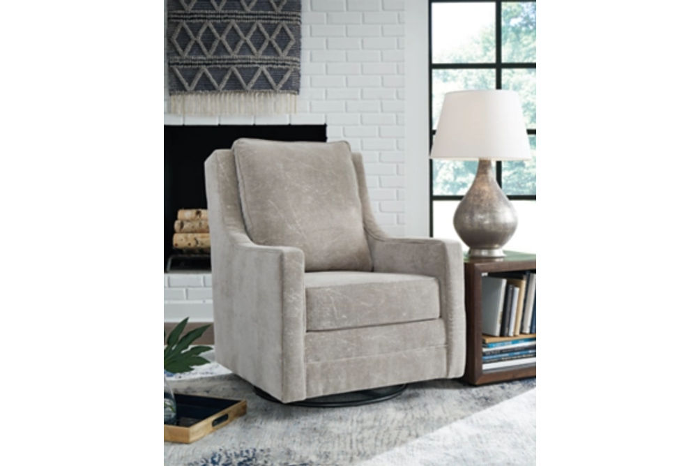 Signature Design by Ashley Kambria Swivel Glider Accent Chair-Pebble