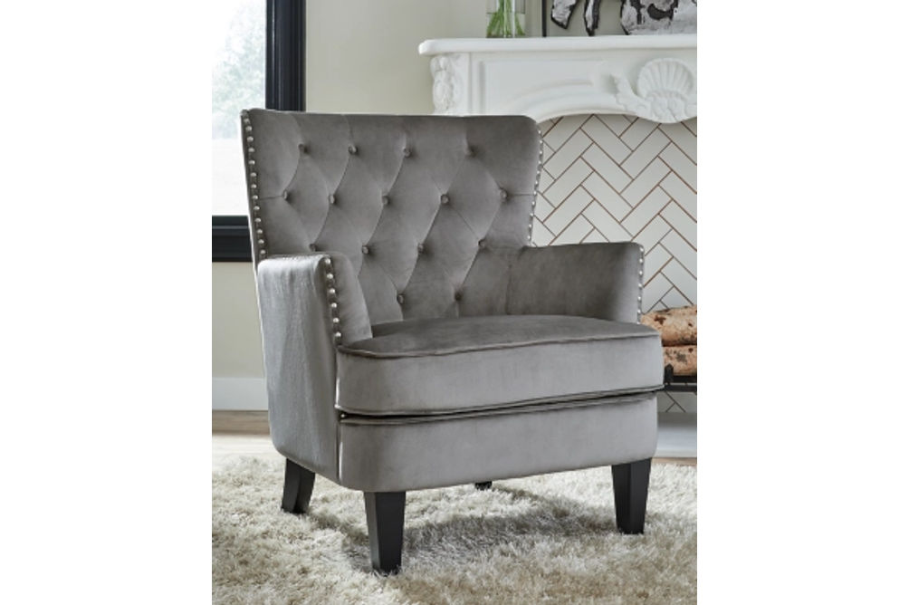 Signature Design by Ashley Romansque Accent Chair-Gray